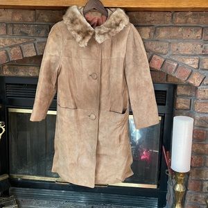 Vintage suede and fur coat (item 022405)